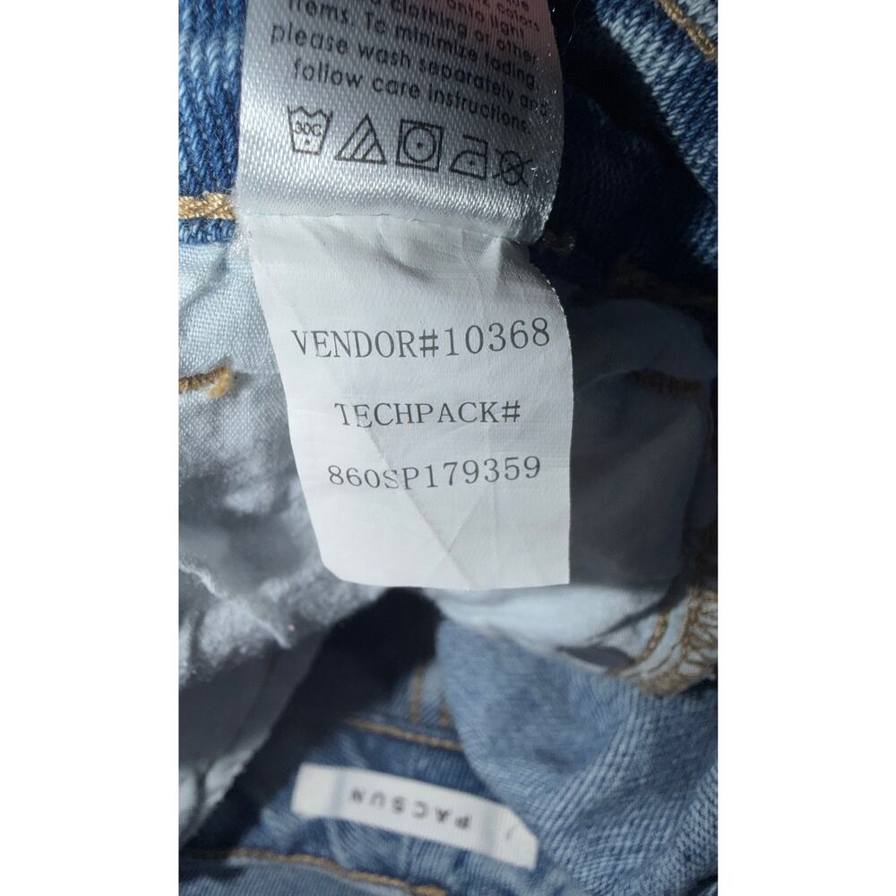 PACSUN women’s button closure distressed mom blue jeans - Picture 8 of 14